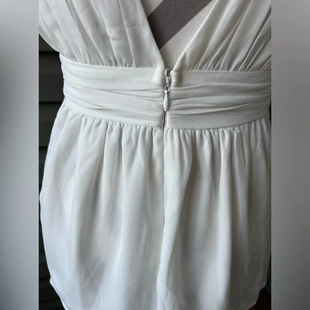 LULUS My Joy White Peplum Top Sz S - Picture 4 of 11